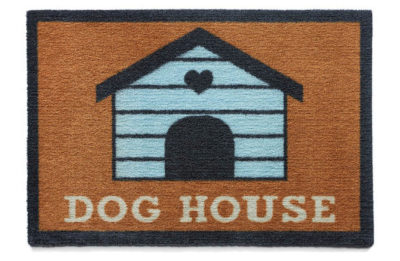 Howler and Scratch Dog House Doormat - 75x50cm - Orange.